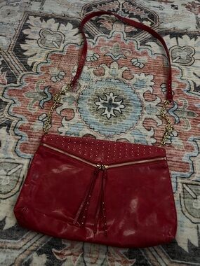 Women’s Red Stud-Accent Crossbody Shoulder Bag HoBo